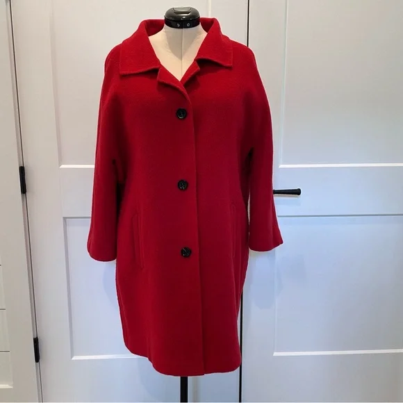 Anthropologie elevenses Brienne Red coat. Size Large. - Picture 1 of 14